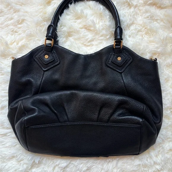 Marc Jacobs New York Black Pebbled Leather Tote Bag Gold Hardware - Picture 2 of 6